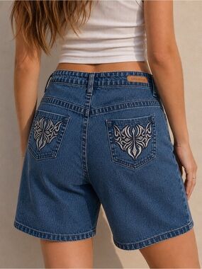 Vintage Y2K CosJean Dark Wash Embroidered Pocket Jeans Cyber Tribal